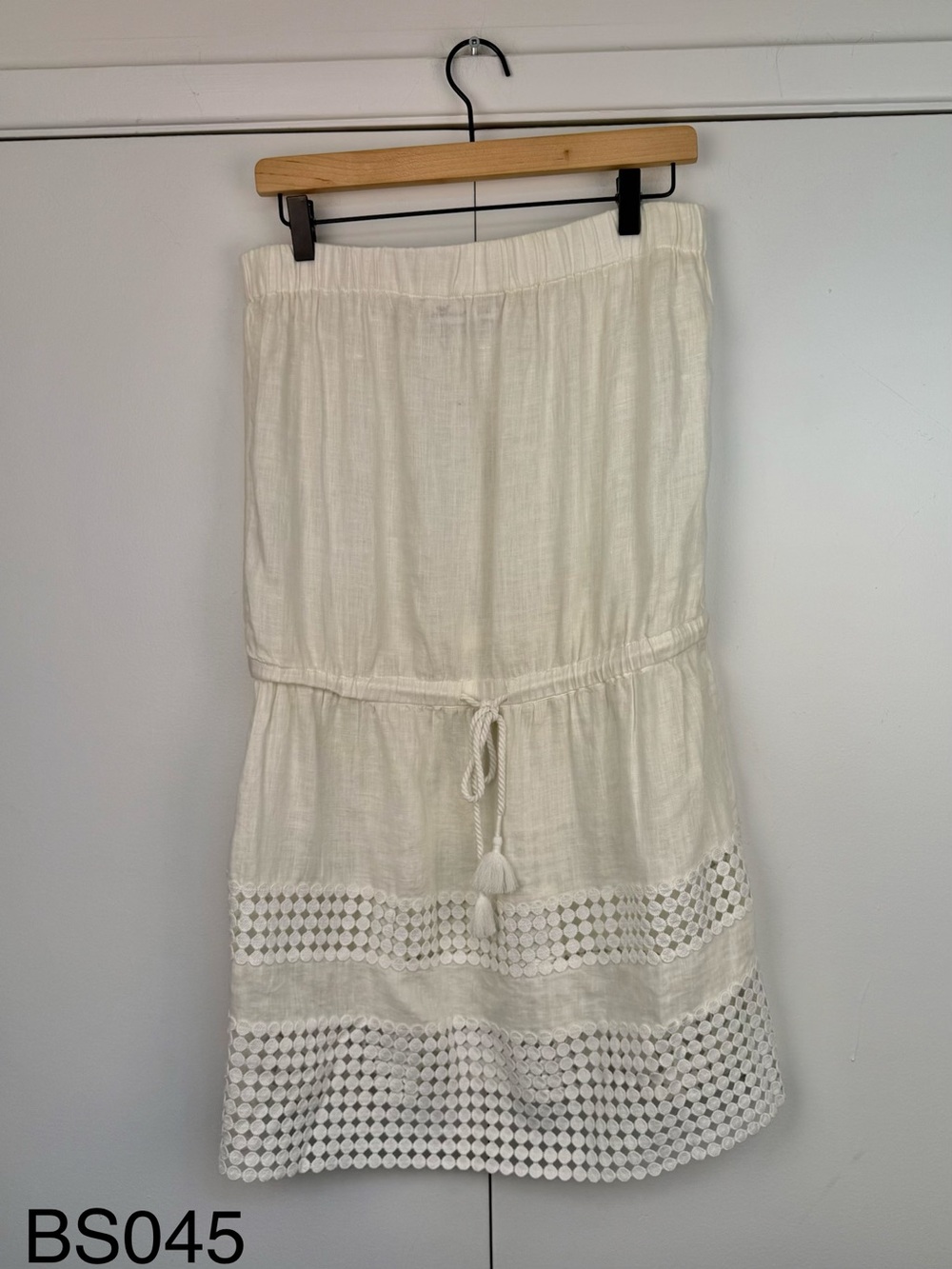 Vineyard Vines White Linen Strapless Swim Cover Up Dress M
